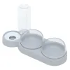 Double Bowl with Water Bottle - Grey