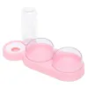 Double Bowl with Water Bottle - Pink