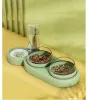 Double Bowl with Water Bottle - Pink