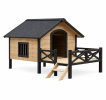 Outdoor Large Wooden Cabin House Style Wooden Dog Kennel with Porch