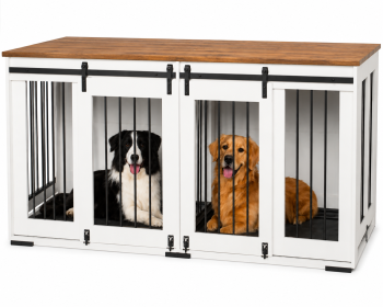 72" Double Dog Furniture Crate with Double Sliding Doors