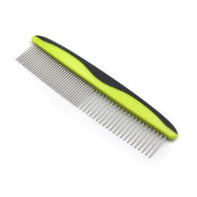 Dog Comb with Stainless Steel Teeth and Non-Slip Grip Handle