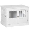 Wooden Dog Crate End Table with Triple Doors