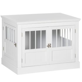 Wooden Dog Crate End Table with Triple Doors