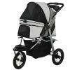 Foldable Dog Stroller with 12" Rubber Wheels for Small Dogs, Up to 22 LBS