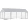 Heavy Duty Outdoor Dog Kennel with Waterproof Roof, Secure Latch, Chain Link Dog Run for Backyard, 20' x 7.5' x 8'