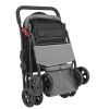 Foldable Dog Stroller with Mesh Windows and Reversible Handle