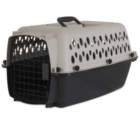 Portable Kennel for Dogs, Hard-Sided Travel Carrier, Durable, Metal Door, Black & Grey, For Pets up to 15 lbs, 23" L x 15.2" W x 11.8" H