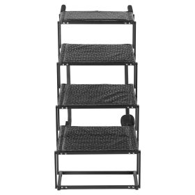Dog Stairs for Car, 4 Steps Extra Wide Foldable Dog Ramp for Large Dogs with Non-Slip Surface, Portable Lightweight Pet Stairs Ladder for Car, SUV