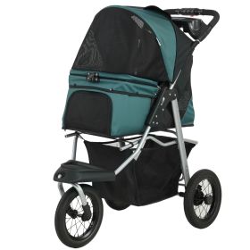 Foldable Dog Stroller with 12" Rubber Wheels for Dogs Up to 22 LBS