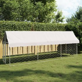 Outdoor Dog Kennel with Roof 157.5"x39.4"x59.1