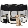 Foldable Dog Playpen with Carrying Bag Black 43.3"x43.3"x22.8