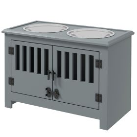 Dog Food Storage Cabinet with Bowls & Dog Feeding Station