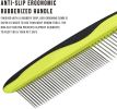 Dog Comb with Stainless Steel Teeth and Non-Slip Grip Handle