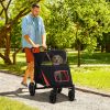 Foldable Stroller with Storage, Smooth Ride with Shock Absorption, Mesh Window & Safety Leash, Black