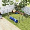 Dog Playpen for Indoor Outdoor, 24 Panels 44.5" H Puppy Playpen with Lockable Door, DIY Shape Pet Exercise Fence, Black