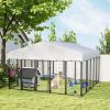 9.8' x 9.8' x 6' Outdoor Dog Kennel, Dog Kennel Outside Run with 360Ã‚Â° Rotating Bowls, Waterproof & UV Resistant Cover