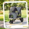 3 Wheel Pet Stroller with Easy One-Click Quick Fold, Mesh Window, and Washable Cushion