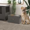 Raised Dog Food Feeding Stand and Storage Cabinet
