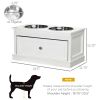 Elevated Dog Bowls Large Dog Feeder Station with 2 Stainless Steel Bowls and Storage Drawer