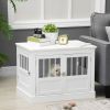 Wooden Dog Crate End Table with Triple Doors