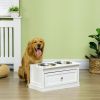 Elevated Dog Bowls Large Dog Feeder Station with 2 Stainless Steel Bowls and Storage Drawer