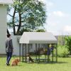 Outdoor Dog Kennel with Roof, 6' x 6' x 6' Heavy Duty Welded Wire Dog Playpen Enclosure with Escape-proof Lock