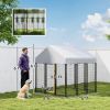 Outdoor Dog Kennel with Roof, 6' x 6' x 6' Heavy Duty Welded Wire Dog Playpen Enclosure with Escape-proof Lock