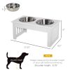 Wooden Dog Feeding Station with 2 Stainless Steel Bowls and Non-Slip Base