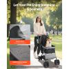 Foldable Dog Stroller with Mesh Windows and Reversible Handle