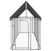 Outdoor Dog Kennel with Roof 157.5"x39.4"x59.1
