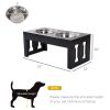 23" Modern Decorative Dog Bone Wooden Heavy Duty Elevated Dog Bowl Feeding Station