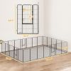 Dog Playpen for Indoor Outdoor, 24 Panels 44.5" H Puppy Playpen with Lockable Door, DIY Shape Pet Exercise Fence, Black