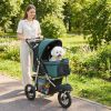 Foldable Dog Stroller with 12" Rubber Wheels for Dogs Up to 22 LBS