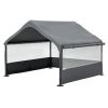 Large Outdoor Dog House Tent with 3-Sided Mesh Windows, Breathable Sun and Rain Cover and Ground Stakes