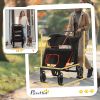 Foldable Stroller with Storage, Smooth Ride with Shock Absorption, Mesh Window & Safety Leash, Black