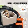 Waterproof Car Booster Seat with Storage Pocket, Clip-On Safety Leash and Sponge Filling
