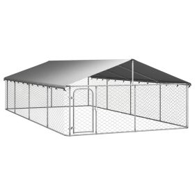 Outdoor Dog Kennel with Roof 236.2"x118.1"x59.1