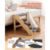 Wood 4-Step Dog Stairs 150lbs Load Capacity, Non-Slip Surface