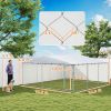 15' x 15' x 7' Dog Kennel Outdoor for Small Medium Large Dogs with Waterproof Roof, Silver