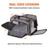 Airline Approved Rolling Pet Carrier with Telescopic Handle and Shoulder Strap, Dog Carrier with Wheels for Pets under 25 lbs