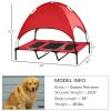 48" x 36" Elevated Portable Dog Cot Cooling Pet Bed with UV Protection