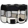 Foldable Dog Playpen with Carrying Bag Black 43.3"x43.3"x22.8