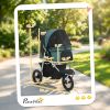 Foldable Dog Stroller with 12" Rubber Wheels for Dogs Up to 22 LBS
