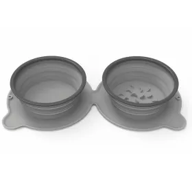 Portable Silicone Double Dog Bowl