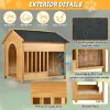Outdoor Solid Pine Dog House with Insulated Liner