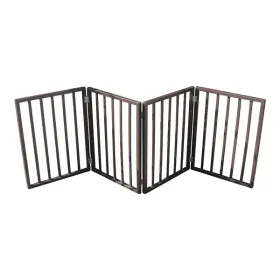 Freestanding Folding Dark Brown Wood Gate