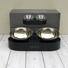 Adjustable Stainless Steel Double Feeding Bowls