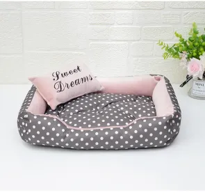 Small Dog Pet Bed with Pillow - Pink