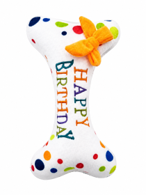 Assorted Plush Birthday Dog Toys (Product Color: Embroidered bone)